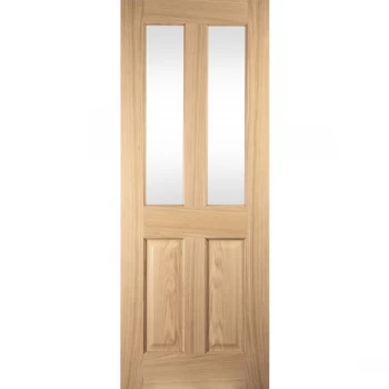 Image of JELD-WEN Curated Oregon Unfinished Oak 2 Light Clear Glazed Internal Door - 2040mm x 826mm (80.3 inch x 32.5 inch)