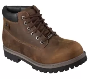 Image of Skechers Mens Sergeants Verdict Waterproof Leather Walking Boots Black UK Size 10 (EU 45, US 11)