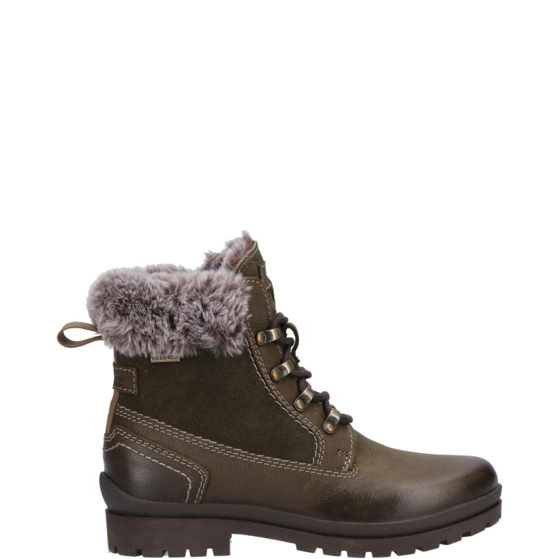 Image of Cotswold Womens Evenlode Lace Up Zip Waterproof Country Ankle Boots - UK 3 Green female GDE2801KHA3
