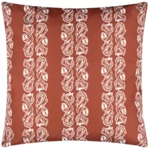 Image of Paoletti Kalindi Stripe Large Outdoor Cushion Terracotta
