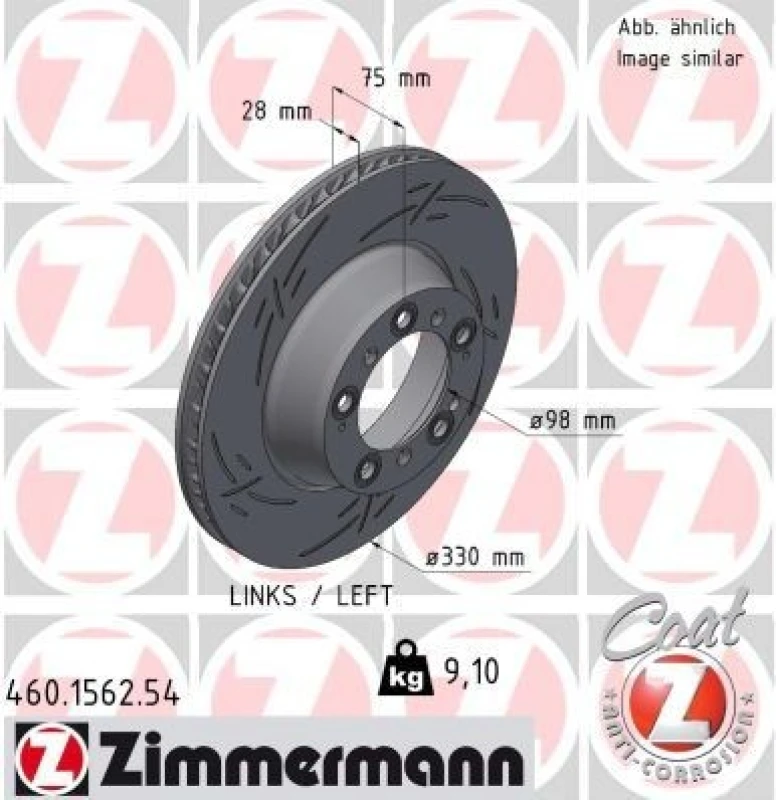 Image of ZIMMERMANN Brake disc ZIMMERMANN 460.1562.54