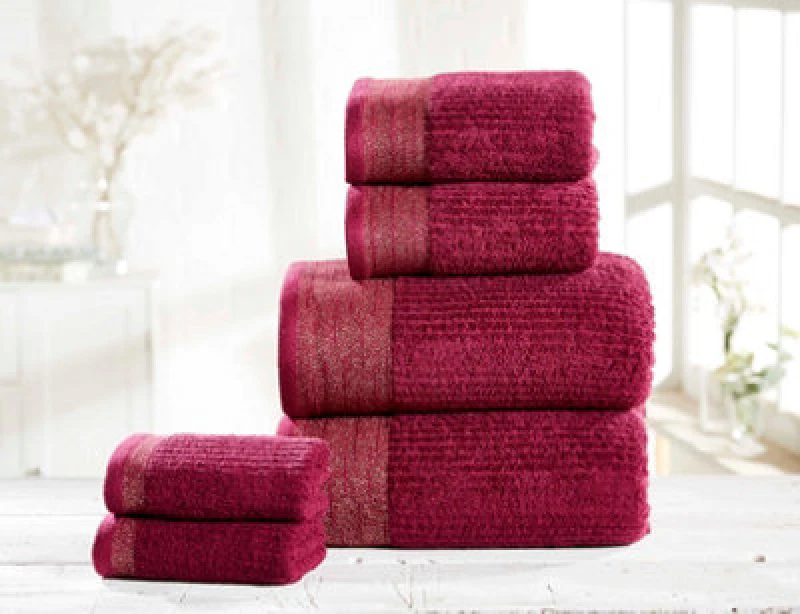 Image of Rapport Home Mayfair Towel Pure Cotton Face Damson/gold