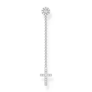 image of THOMAS SABO Silver Single Ear Stud with Cross Earring Pendant