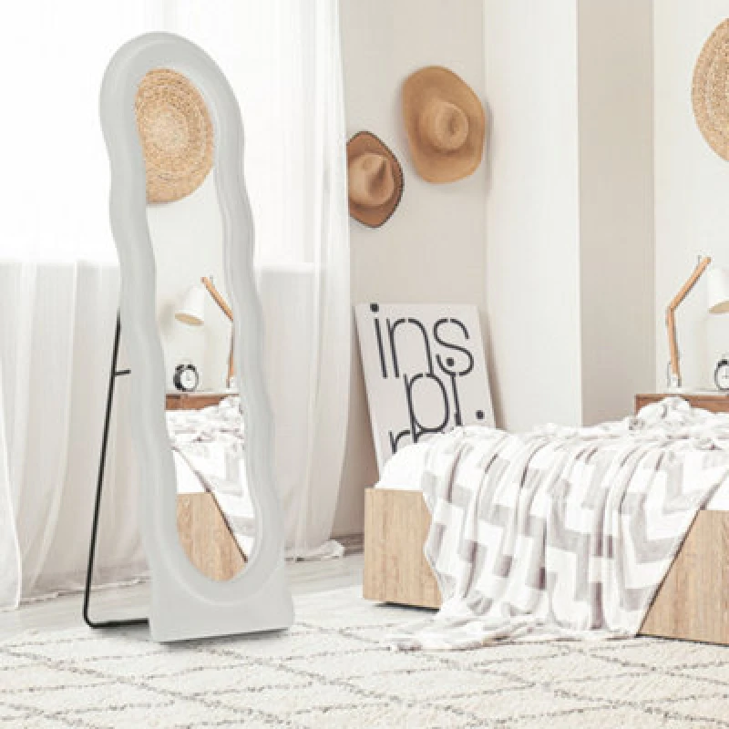 Image of HOMCOM Full Length Mirror, Standing, Leaning or Wall Mirror, White White