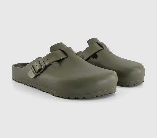 Image of Birkenstock Boston Eva Sandals Khaki Green, 10.5