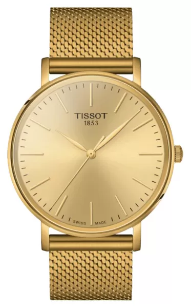 image of Tissot T1434103302100 Mens Everytime Gold Dial Gold Watch