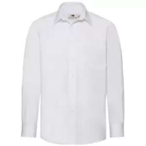Image of Fruit Of The Loom Mens Long Sleeve Poplin Shirt (XL) (White)
