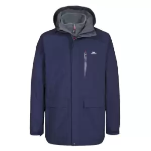 image of Trespass Mens Edgewater II 3 In 1 Waterproof Jacket (XXS) (Navy)