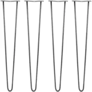Image of 4 x Hairpin Leg - 28 - Unfinished - 2 Prong - 10m - Metallic