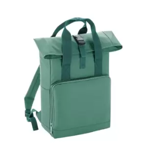 image of Bagbase Roll Top Twin Handle Backpack (One Size) (Sage Green)