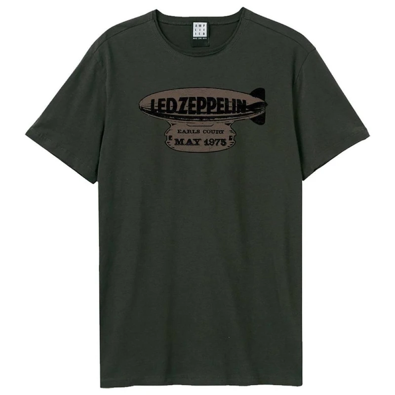 Image of Amplified Mens May 1975 LED Zeppelin T-Shirt in Charcoal Size: XS Charcoal Male XS