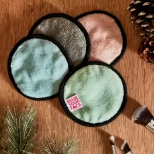 image of Pack of 4 Erase Your Face Eco Pastel Circular Makeup Removing Pads Blue/Green/Pink