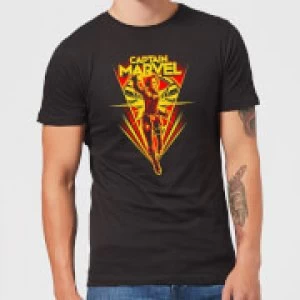 image of Captain Marvel Freefall Mens T-Shirt - Black