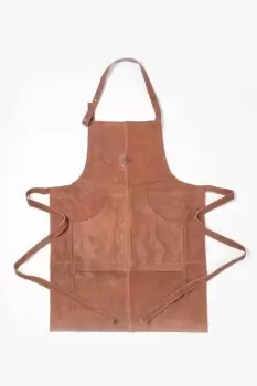 Image of Brown Real Leather BBQ Apron