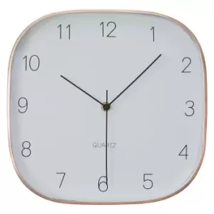 Image of Premier Housewares Elko Square Wall Clock - Copper Finish Case with White Face