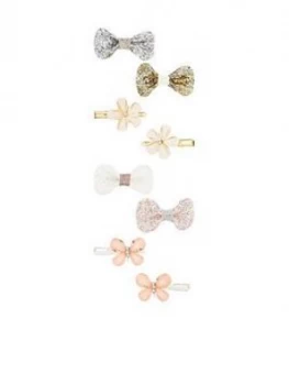 Image of Monsoon Girls Pretty Gem & Bow Hair Set (8 Pack) - Multi