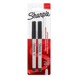 Image of Sharpie Ultra Fine Permanent Marker Black Blister PK2