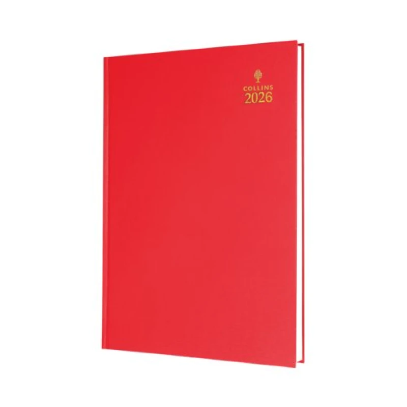 Image of Collins Desk Diary Day Per Page A5 Red 2026 52-15.26