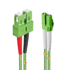 image of Lindy 46324 fibre optic cable 10 m 2x LC 2x SC OM5 Green