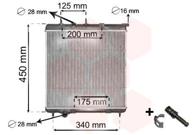 Image of VAN WEZEL Engine radiator VAN WEZEL 40002298
