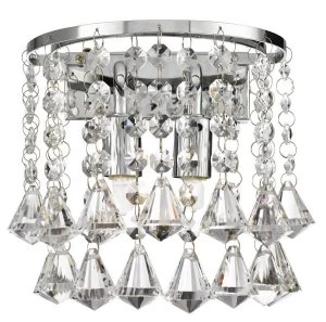 Image of Indoor Wall 2 Light Chrome with Crystals, G9