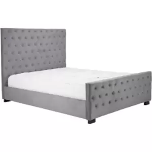 Image of 180cm Marquis Fabric Bed Grey Velvet