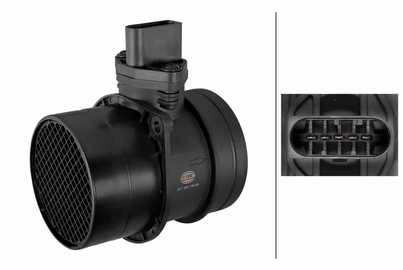Image of HELLA Mass air flow sensor HELLA 8ET 358 166-961