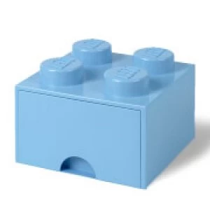 image of LEGO Storage 4 Knob Brick - 1 Drawer (Light Royal Blue)