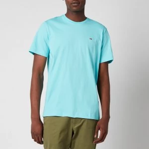 Image of Tommy Jeans Mens Classic Logo T-Shirt - Chlorine Blue - L