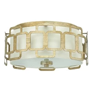 Image of 3 Light Flush Mount Ceiling Light Silver, E27