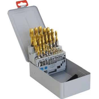 image of HSS 1.00-13.00MM X 0.5MM Straight Shank Jobber Drill Sets - TiN Tipped - Swisstech