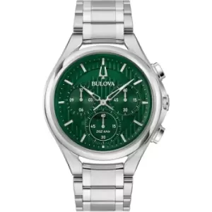 Image of Mens Bulova Stainless Steel Curv Proprietary Curv