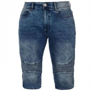 image of No Fear Biker Below The Knee Shorts Mens - Bleach Wash