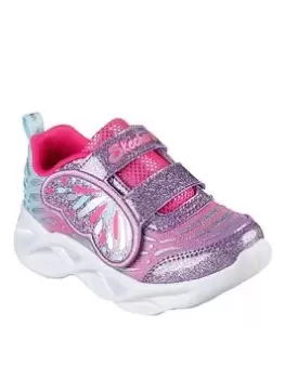 image of Skechers Girls Twisty Brights Wingin' It Trainers, Pink Multi, Size 5 Younger