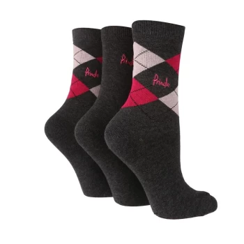 Image of Pringle Womens Louise 3pck Sock - Grey