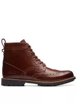 Image of Clarks Westcombelimit Boots - Brown, Brown Leather, Size 10, Men