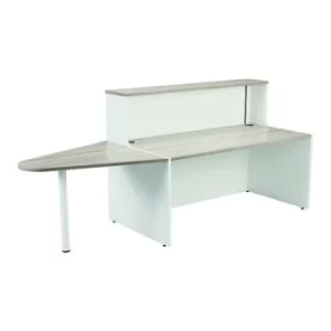 Image of Jemini Reception Unit with Extension 1400x800x740mm Grey Oak/White KF818405