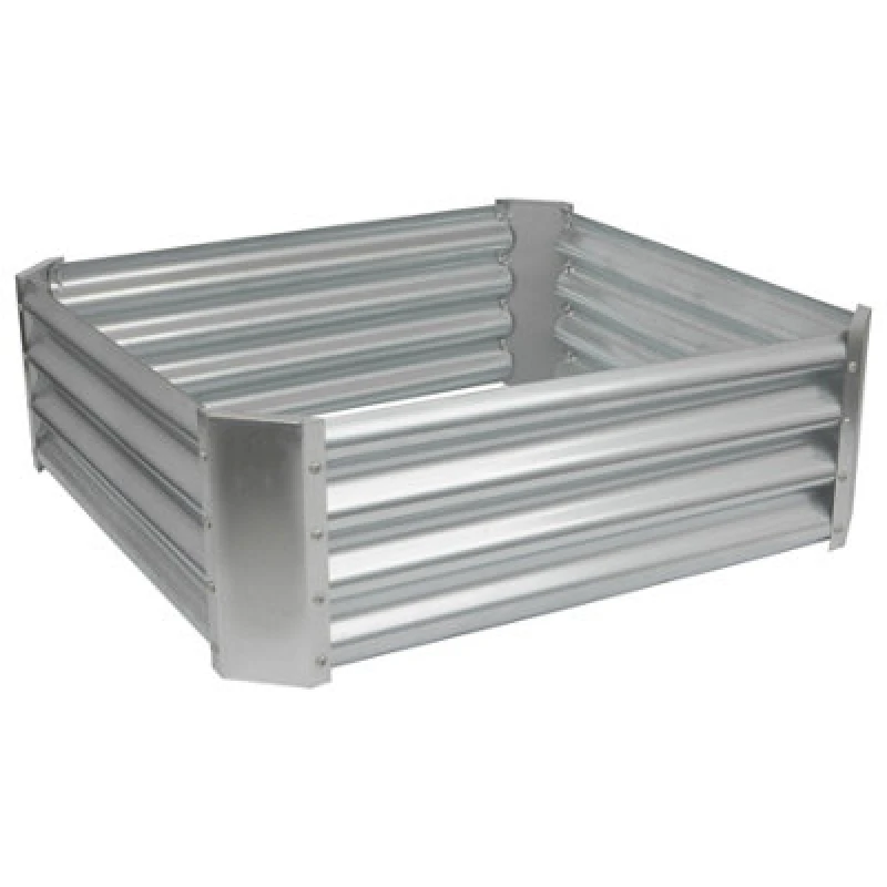 Image of Harbour Housewares Square Galvanised Steel Raised Garden Bed - 90cm x 90cm - 1pc Silver