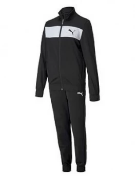 Boys, Puma Poly Tracksuit - Black, Size 5-6 Years