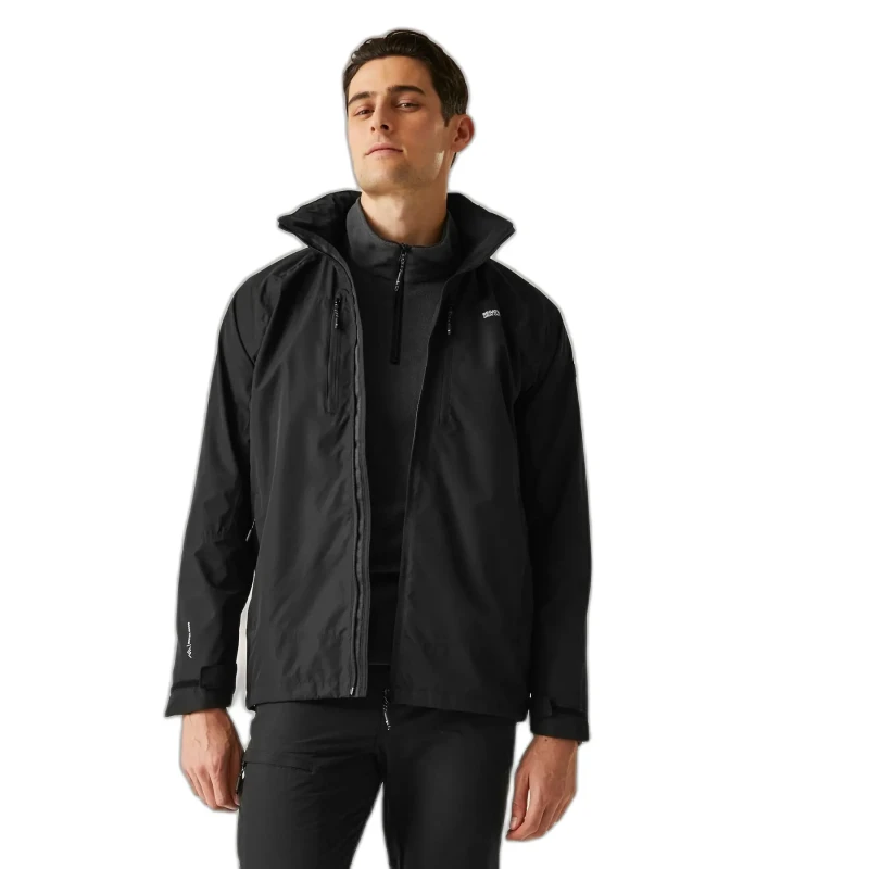 Image of Regatta Regatta Men 'Calderdale VI' Waterproof Shell in Jet Black Size: 3X-Large Jet Black XXXL Male 5063516002116