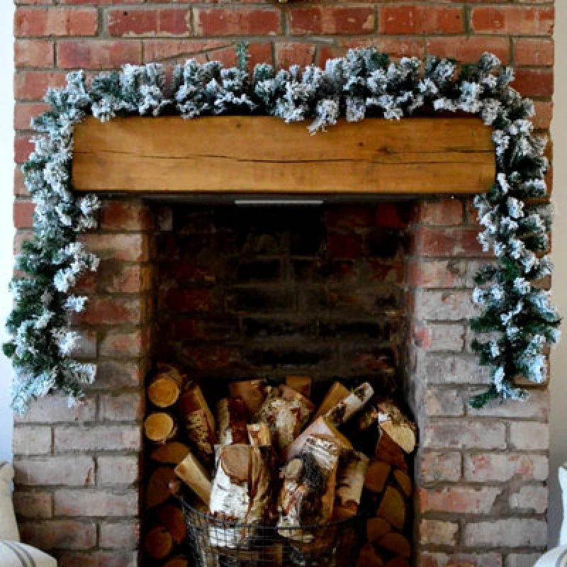 Image of Samuel Alexander Premier 2.7M Snow Flocked Pine Christmas Garland With Glitter Finish