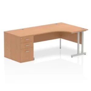 Image of Impulse 1600 Right Hand Cantilever Workstation 800 Pedestal Bundle Oak