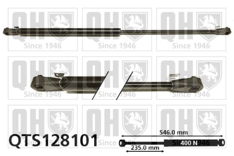 Image of QUINTON HAZELL Tailgate strut QUINTON HAZELL QTS128101