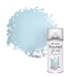 image of Rust-Oleum Frosted Glass Ocean Matt Frosted Glass Effect Topcoat Spray Paint, 150Ml