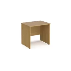 image of Maestro 25 straight desk 800mm x 600mm - oak top with panel end leg