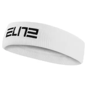 image of Nike Elite Headband, 101 White/Black, Unisex, Training EQT, 9381-19-white