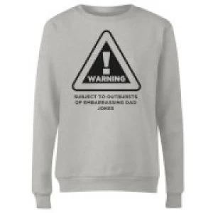 image of Warning Dad Jokes Womens Sweatshirt - Grey - 3XL