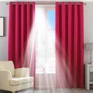 Image of Riva Home Twilight Blackout Ringtop Eyelet Curtains (Pair) Polyester Pink (117X137Cm)