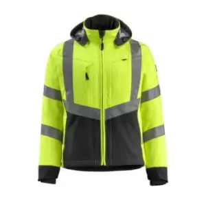 Image of Blackpool Softshell Jacket Hi-vis Yellow/Black - Small