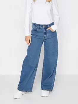 Image of PixieGirl Petite Wide Leg Jean - Blue Size 14, Women
